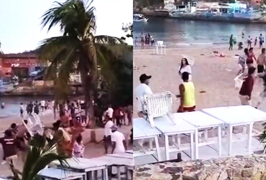 Pelea en playa de Acapulco, Guerrero