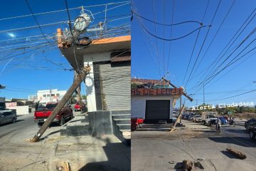 Choque contra poste en Cabo San Luca