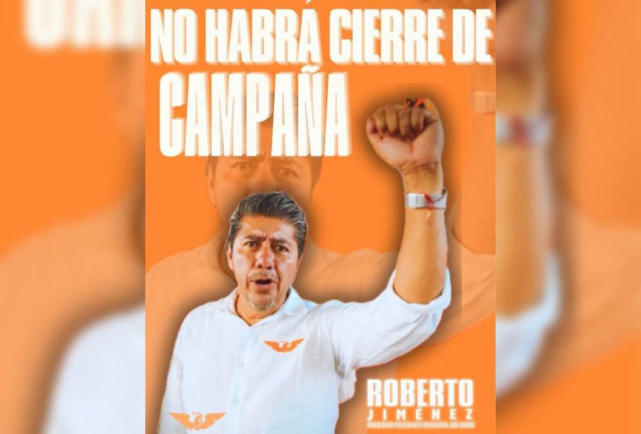 Roberno Jiménez cancela cierra de campaña