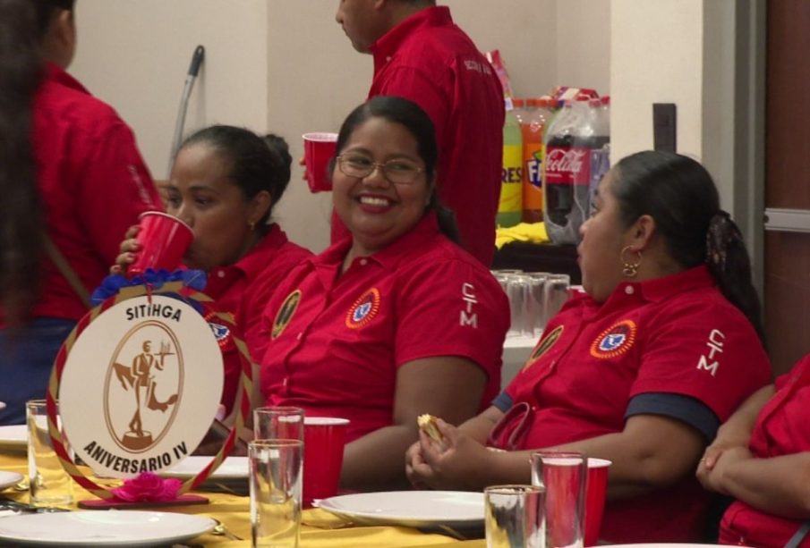 Trabajadores del Sindicato Hotelero en celebración