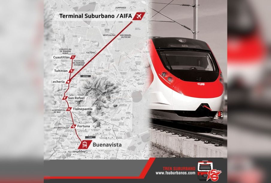 Tren Suburbano trasladará del centro CDMX al AIFA en 45 minutos