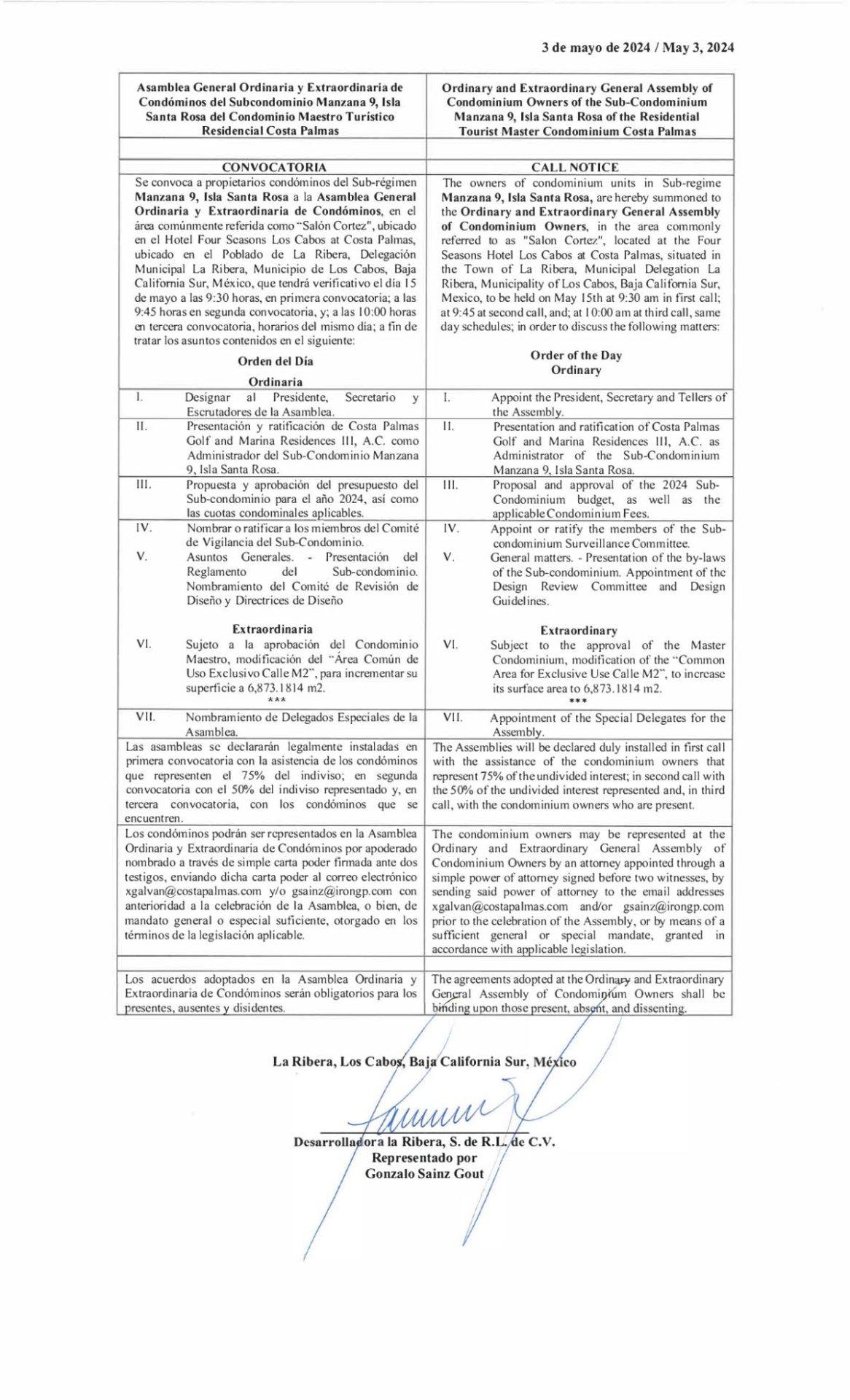 Convocatoria Isla Santa Rosa