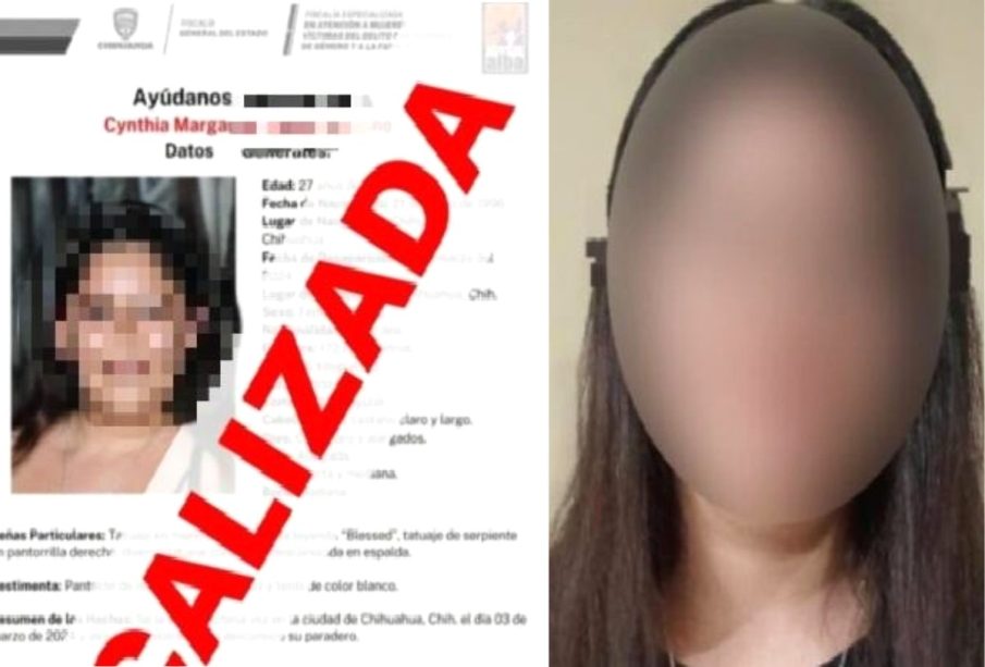 Ficha de mujer localizada en Chihuahua