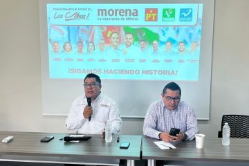 Rueda de prensa de Morena Vallarta