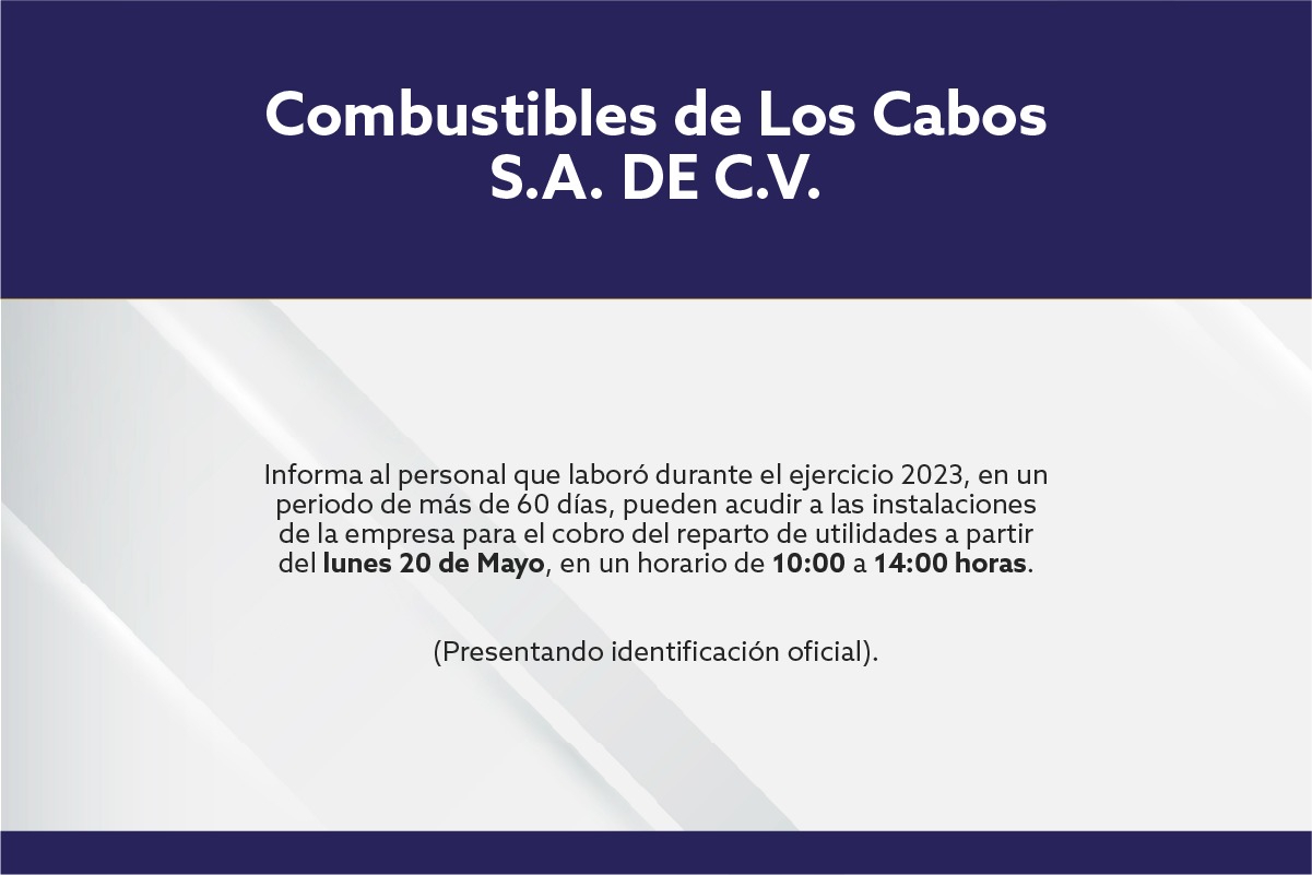 Reparto de Utilidades Combustibles de Los Cabos