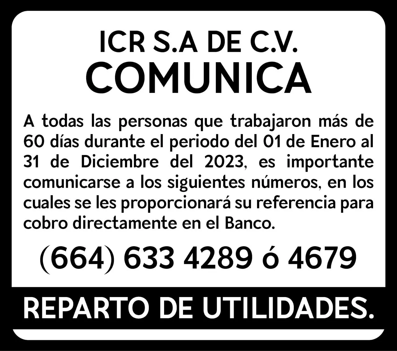 Reparto de Utilidades Red Integral de Medios