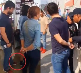 Detienen a maestro por grabar mujeres con cámara escondida en sus tenis en Feria de Puebla