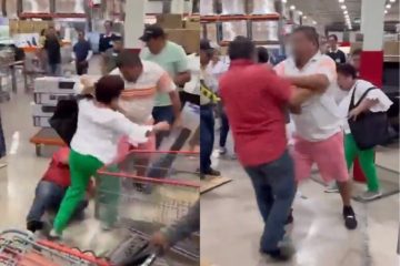 ¡Llegan a los golpes! Clientes de Costco dejan los pasteles; ahora pelean por ventiladores (VIDEO)
