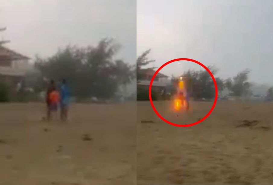 (VIDEO) Rayo cae sobre tres niños mientras jugaban en playa de Puerto Rico