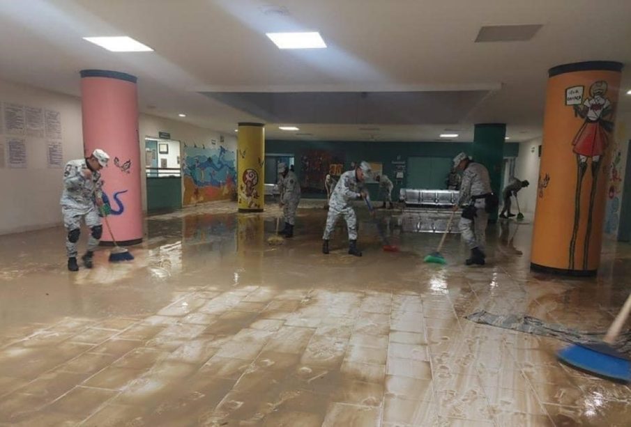 Hospital de la Niñez de Oaxaca inundado, tormenta tropical