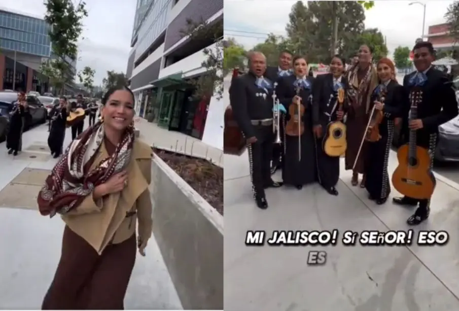 Natalia Jiménez y mariachi