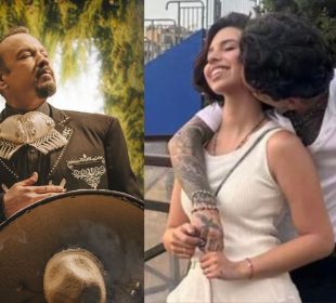 Pepe Aguilar, Angela Aguilar y Christian Nodal 