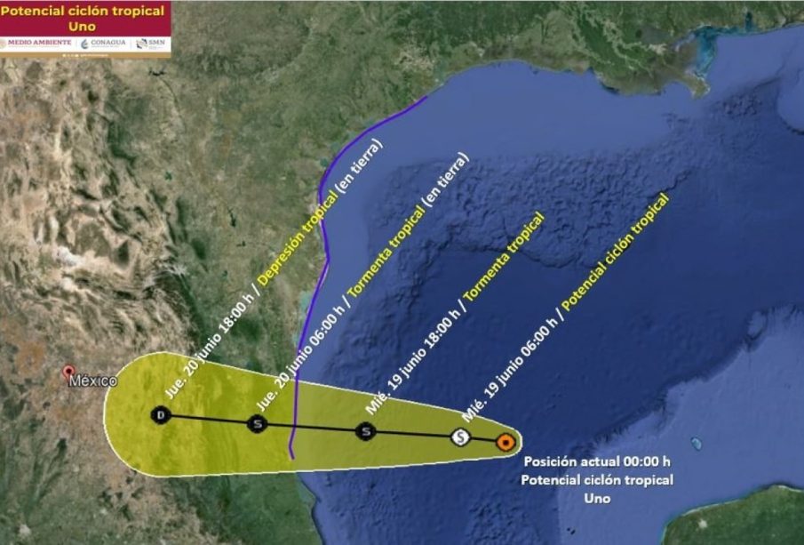 Potencial ciclón tropical uno provoca lluvias torrenciales