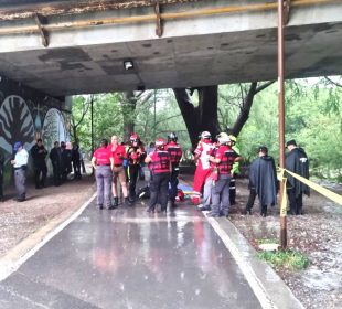 Escena de la muerte del joven ahogado en Monterrey