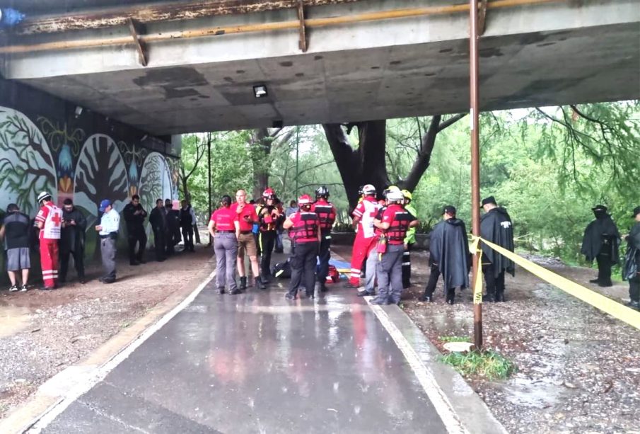 Escena de la muerte del joven ahogado en Monterrey