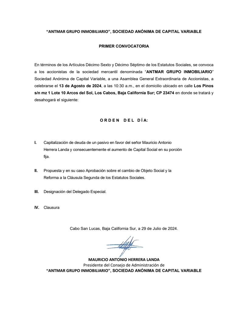 Convocatoria Antmar