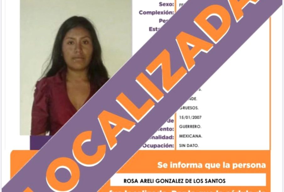 Chica aparece tras estar desaparecida