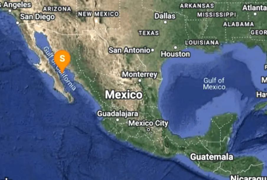 Mapa de sismo en BCS