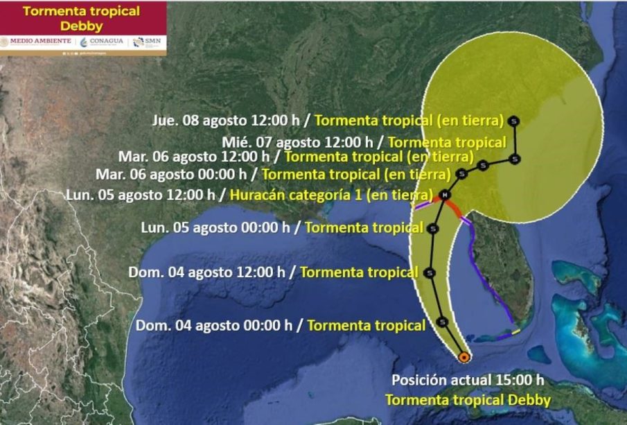 La tormenta tropical Debby se forma en el Golfo de México, amenaza a Florida