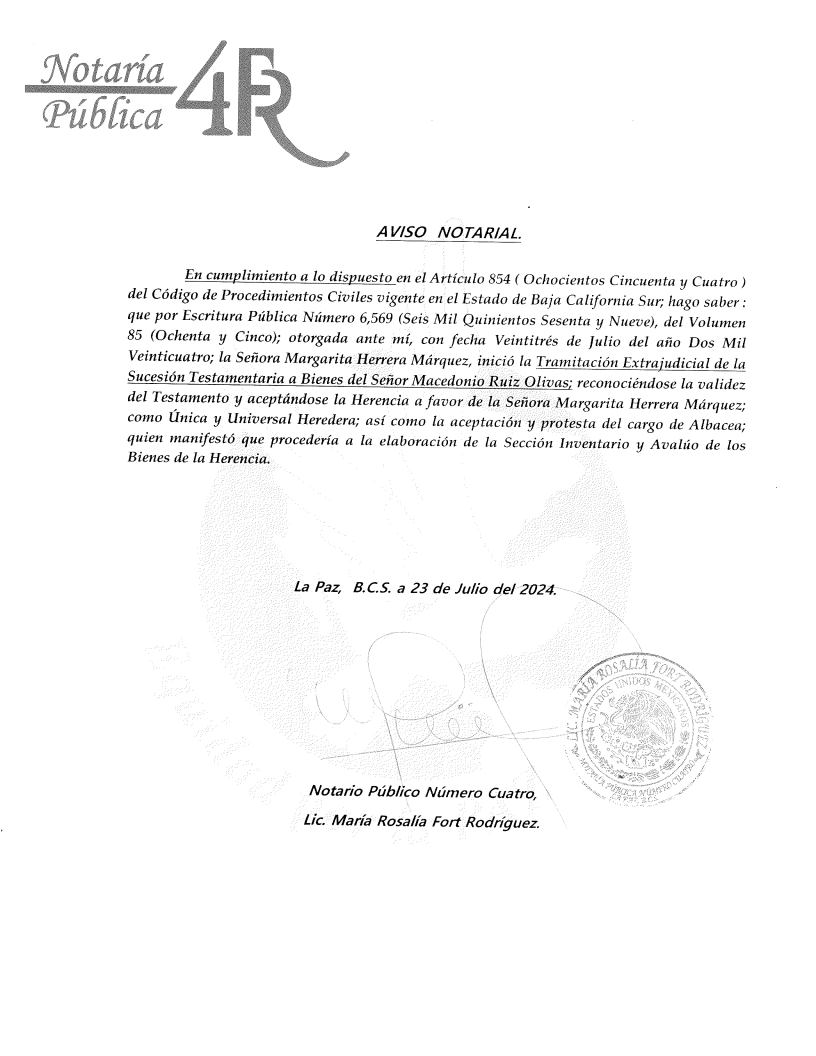 Aviso notarial