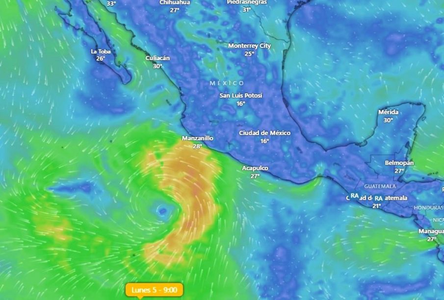 Imagen del posible huracán "Daniel"