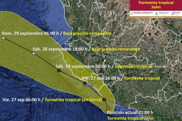 Huracán John se degradó a tormenta tropical, continua amenazante