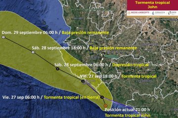 Tormenta Tropical John, paso errático cerca de costa de Michoacán