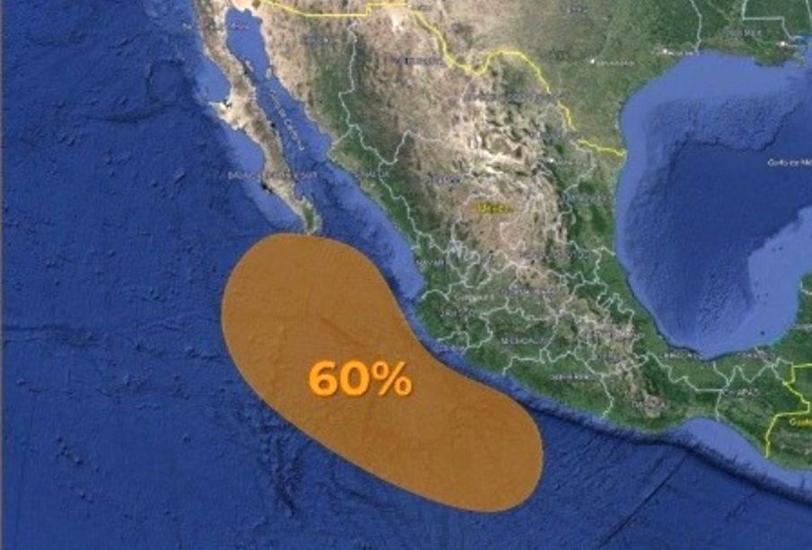 Mapa de ciclón tropical en Baja California Sur