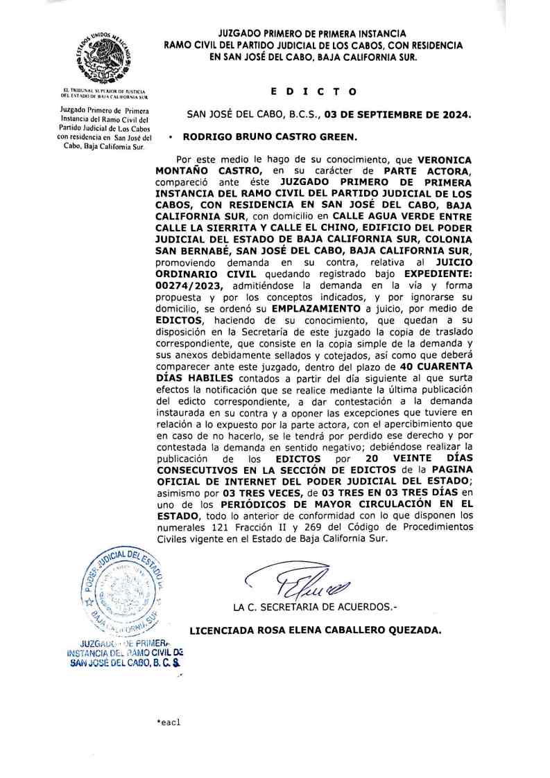 Edicto 00274/2023