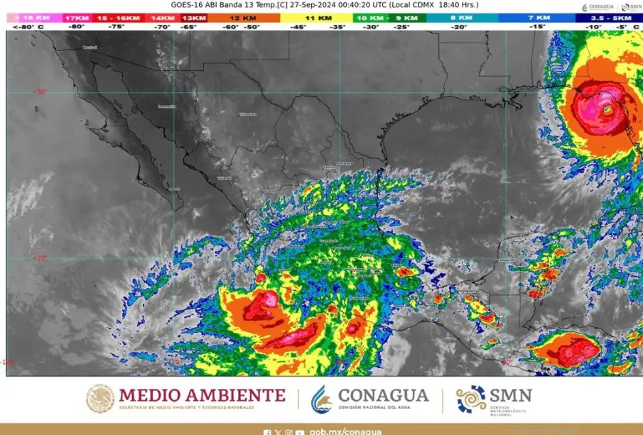 Imagen satelital del huracán John