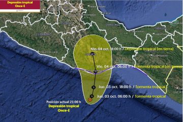 Depresión tropical Once-E amenaza con lluvias intensas al sur