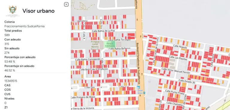 Visor Urbano La Paz, un mapa con datos catastrales y predial