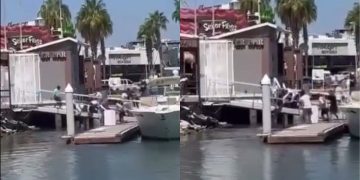 Pescadores capturando marlin