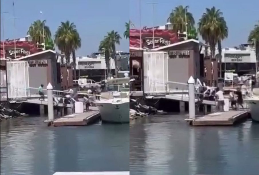 Pescadores capturando marlin