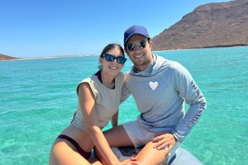 Checo Pérez y su esposa