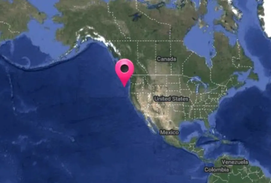 Mapa del terremoto en Estados Unidos