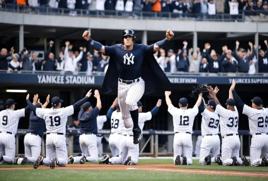 Festejo de los Yankes tras derrotar a Dodgers