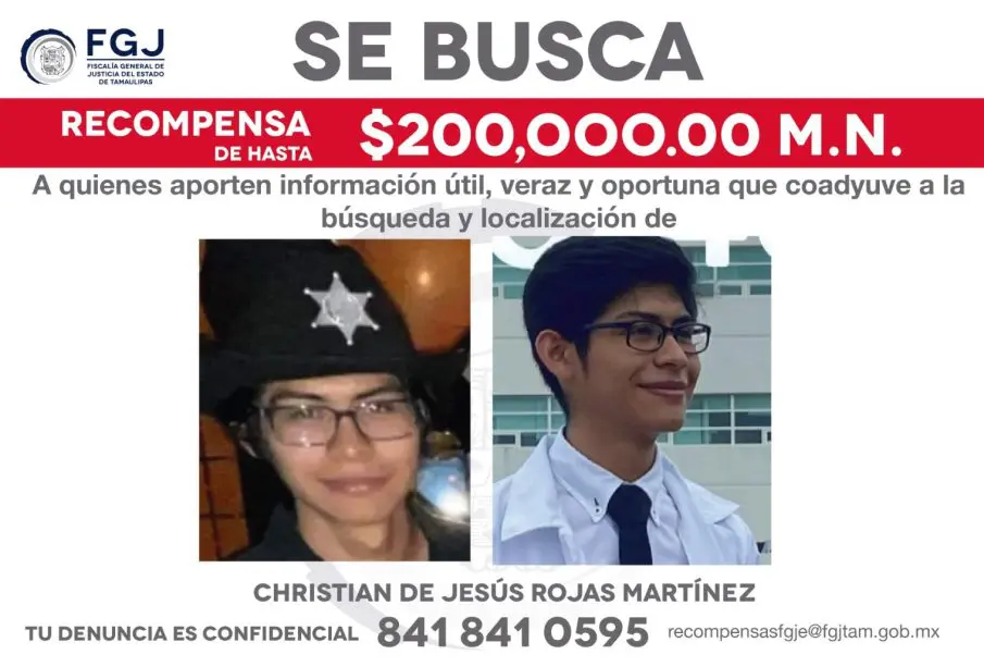 Christian de Jesús, Fiscalía de Tamaulipas ofrece 200 mil pesos