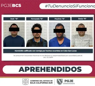 La PGJE confirmó la detención de cuatro hombres por su presunta participación en el asesinato de un hombre cuyo cuerpo fue localizado el 20 de marzo cerca del libramiento.