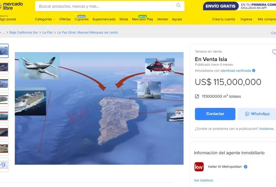 venta de Isla Cerralvo en Mercado Libre