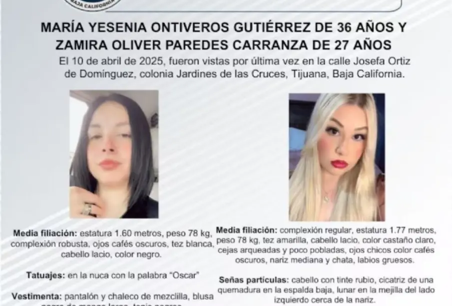 Yesenia y Zamira, fueron halladas muertas en Tijuana.