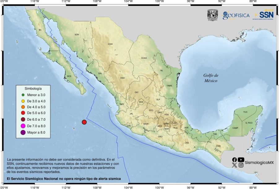 Detectan 15 sismos frente a las costas de Los Cabos entre el 26 y 28 de mayo. Autoridades descartan riesgo de tsunami y explican que se trata de un enjambre sísmico activo.