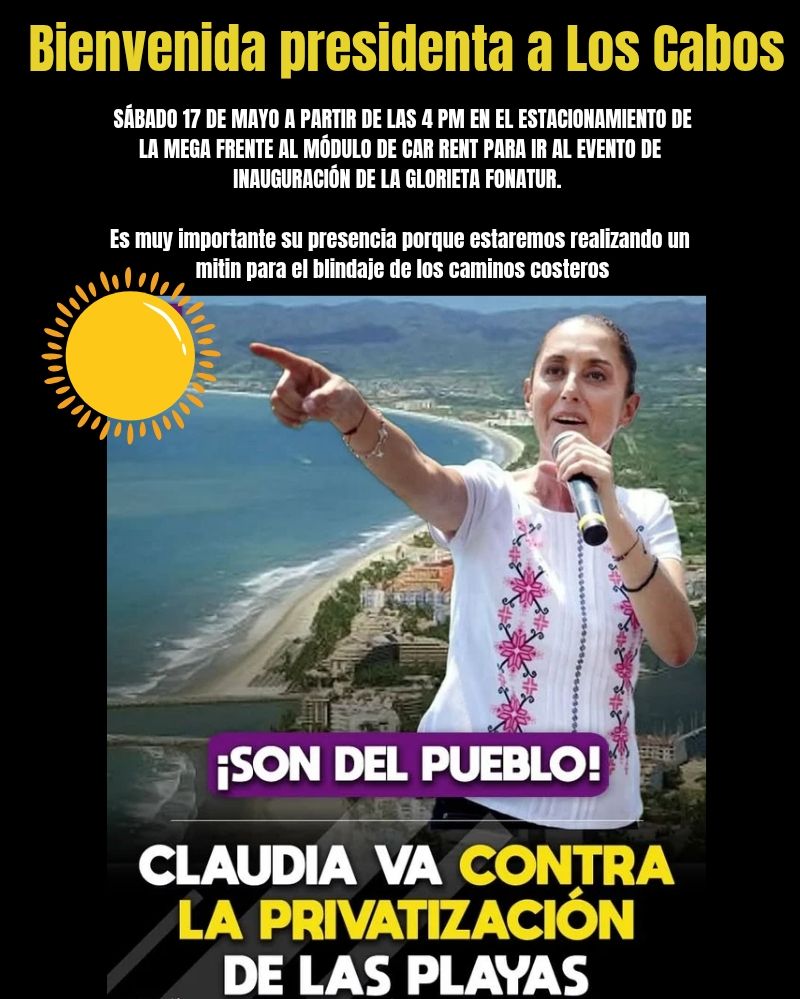 La protesta está programada a las 4 de la tarde en la glorieta Fonatur, uno de los puntos donde se espera que la presidenta encabece actos públicos.