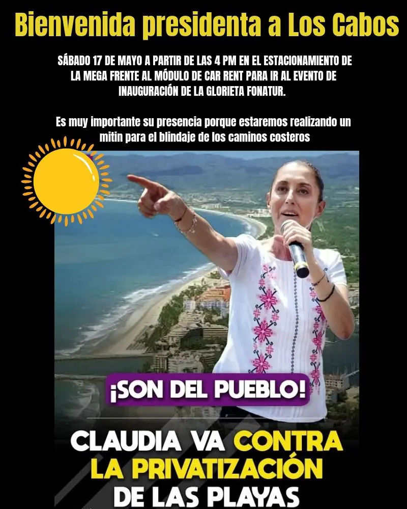 La protesta está programada a las 4 de la tarde en la glorieta Fonatur, uno de los puntos donde se espera que la presidenta encabece actos públicos.