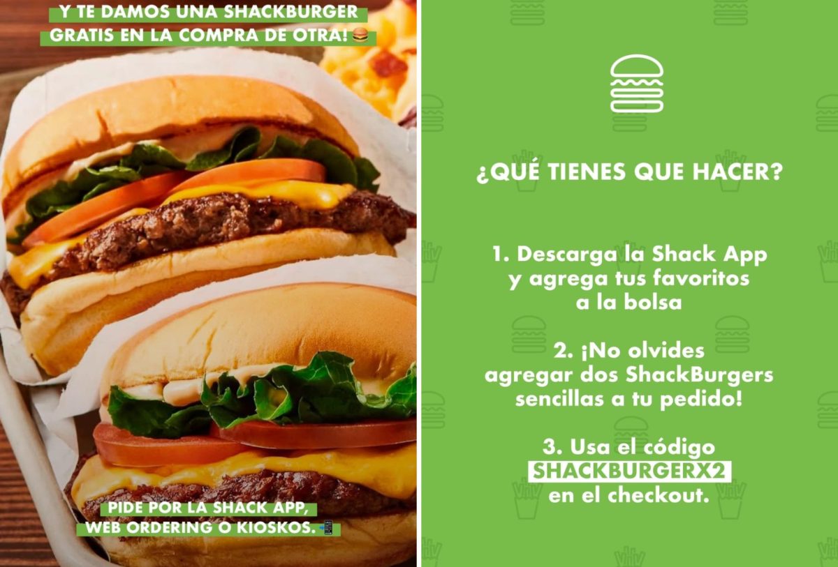 Imagen de la promoción de Shake Shack