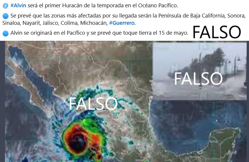 Metmex BCS alerta sobre una falsa publicación viral que pronostica el ciclón Alvin en mayo; no hay evidencia oficial de su formación ni trayectoria.