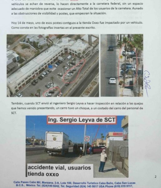 En un oficio en poder de esta redacción, los colonos detallan que la banqueta que colinda con la carretera —zona federal— ha sido ocupada por particulares, lo que reduce la visibilidad, el espacio para maniobrar y compromete la seguridad vial.