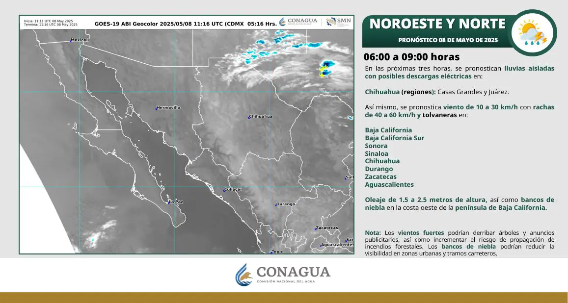 Pronóstico del clima en BCS. 