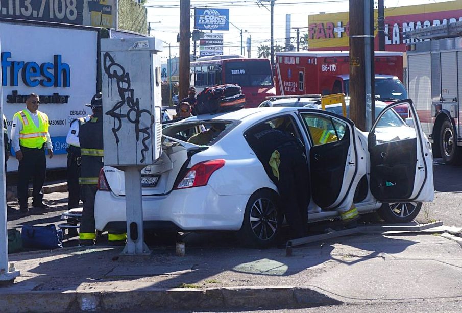 Accidente vial en Mexicali, Baja California