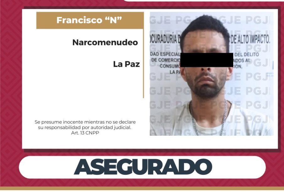 Aseguran narcóticos y detienen a hombre en operativo en La Paz
